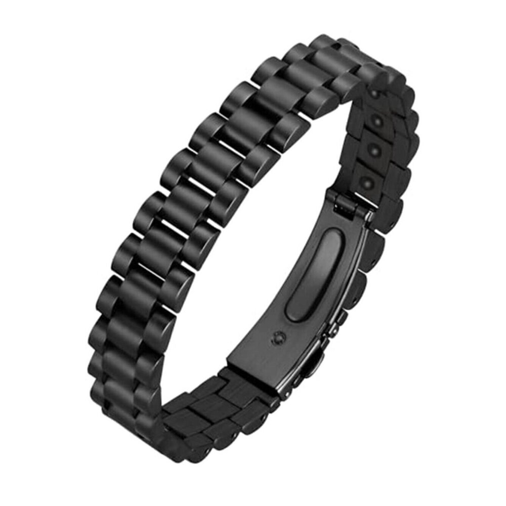 Hematite Magnetic Bracelet Men Stainless Steel Adjustable